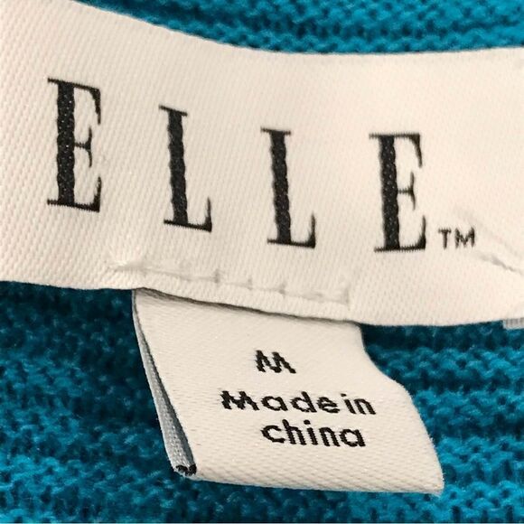 Elle teal asymmetrical long sleeve sweater - Picture 11 of 13